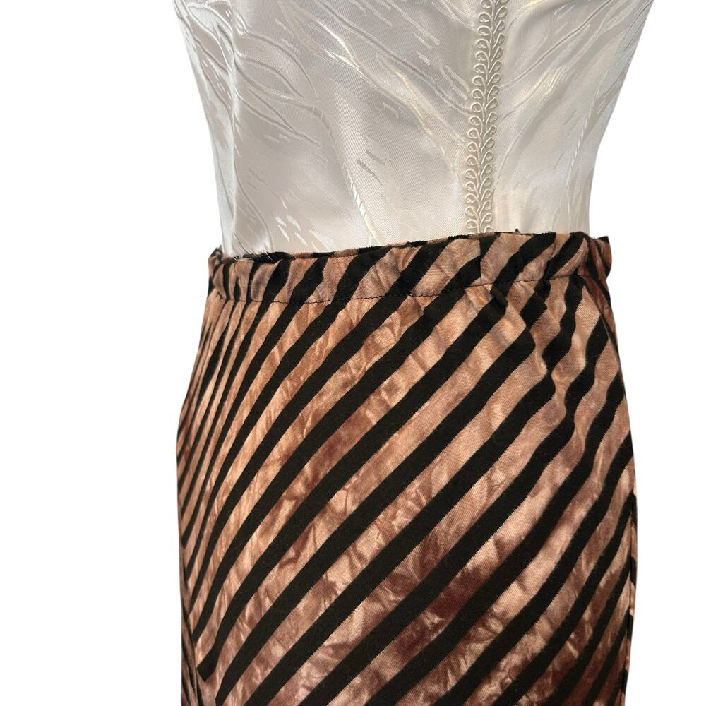 Vintage Abstract Black Brown Maxi Skirt Small - Picture 7 of 10